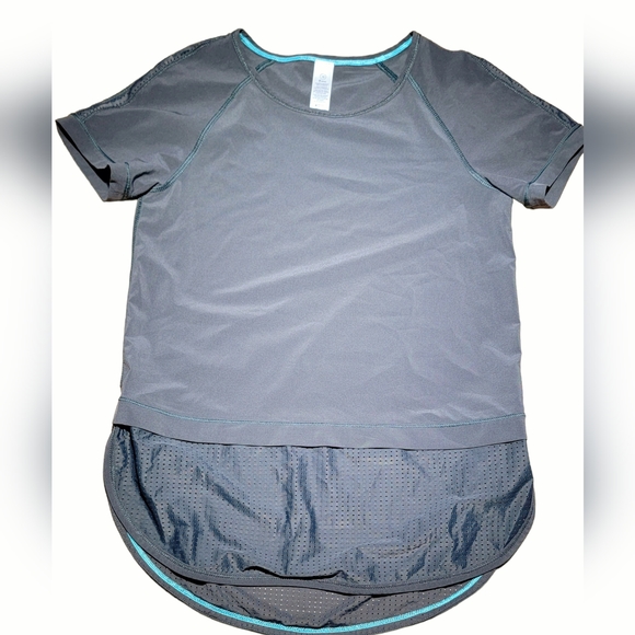 IVIVVA by Lululemon Run Day Fun Day Mesh Swift Tee size 12 EC - Picture 1 of 4